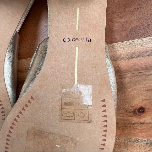 NEW Dolce Vita Jolice Gold Slip On Sandal Sz 8.5 - Picture 10 of 12